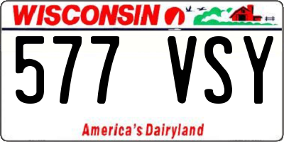 WI license plate 577VSY