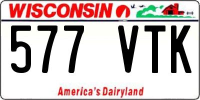 WI license plate 577VTK