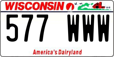 WI license plate 577WWW
