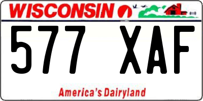 WI license plate 577XAF