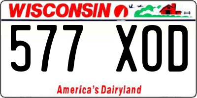 WI license plate 577XOD