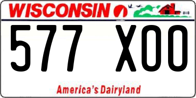 WI license plate 577XOO