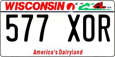 WI license plate 577XOR
