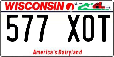 WI license plate 577XOT