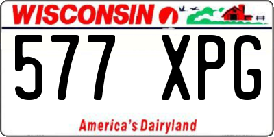 WI license plate 577XPG
