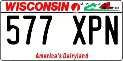 WI license plate 577XPN