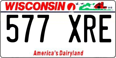 WI license plate 577XRE