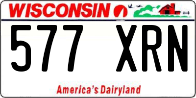 WI license plate 577XRN