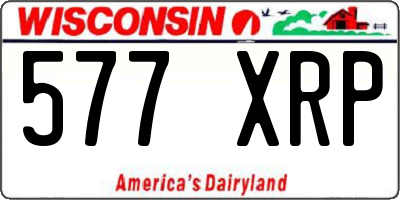 WI license plate 577XRP