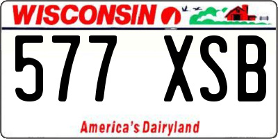 WI license plate 577XSB