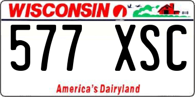 WI license plate 577XSC