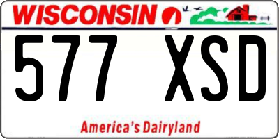 WI license plate 577XSD