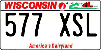 WI license plate 577XSL