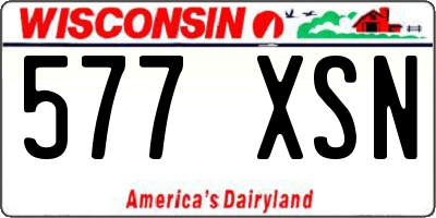 WI license plate 577XSN