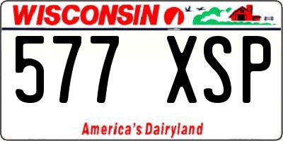 WI license plate 577XSP