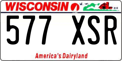 WI license plate 577XSR