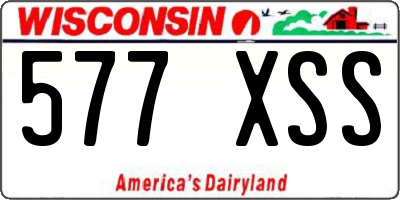 WI license plate 577XSS