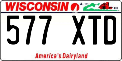 WI license plate 577XTD