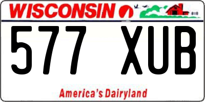 WI license plate 577XUB