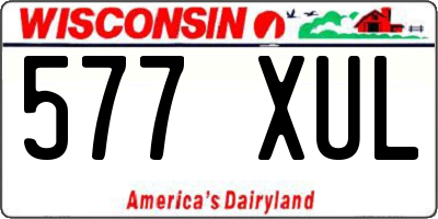 WI license plate 577XUL
