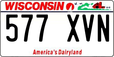 WI license plate 577XVN