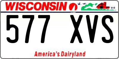 WI license plate 577XVS
