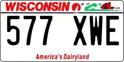 WI license plate 577XWE