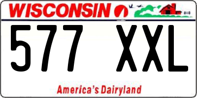 WI license plate 577XXL