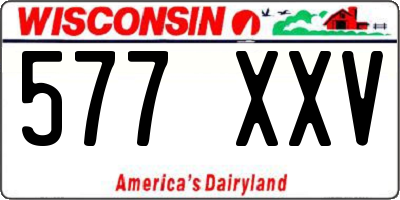 WI license plate 577XXV