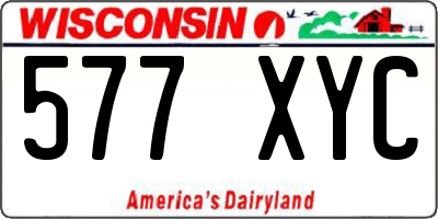 WI license plate 577XYC