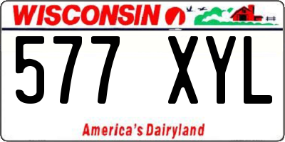 WI license plate 577XYL