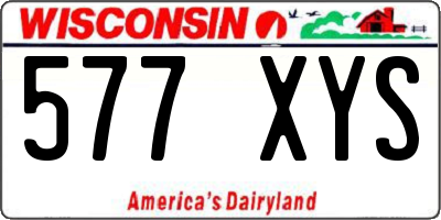WI license plate 577XYS