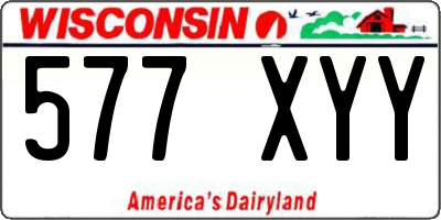WI license plate 577XYY