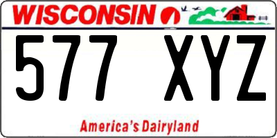 WI license plate 577XYZ