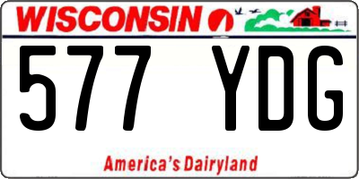 WI license plate 577YDG