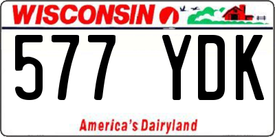 WI license plate 577YDK
