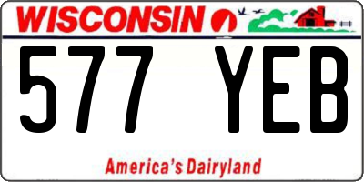 WI license plate 577YEB