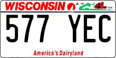 WI license plate 577YEC