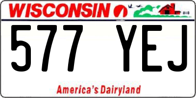 WI license plate 577YEJ