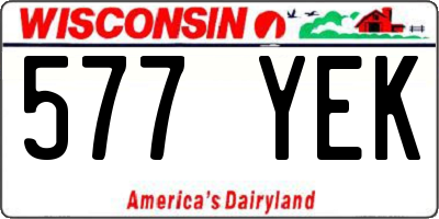 WI license plate 577YEK