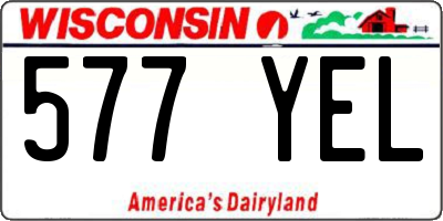 WI license plate 577YEL