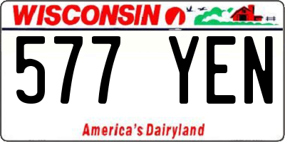 WI license plate 577YEN