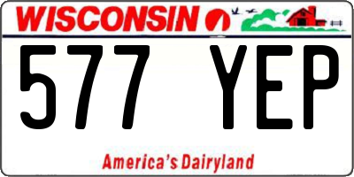 WI license plate 577YEP
