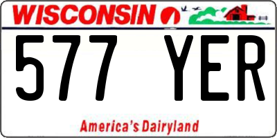 WI license plate 577YER