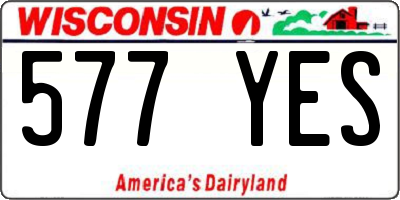 WI license plate 577YES