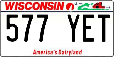 WI license plate 577YET