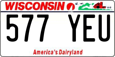 WI license plate 577YEU