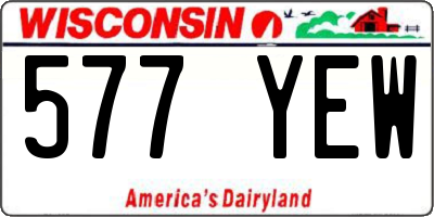 WI license plate 577YEW