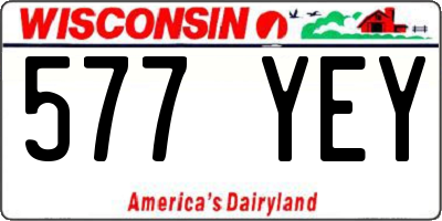 WI license plate 577YEY