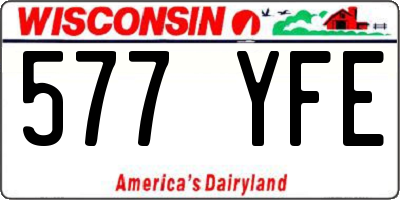 WI license plate 577YFE